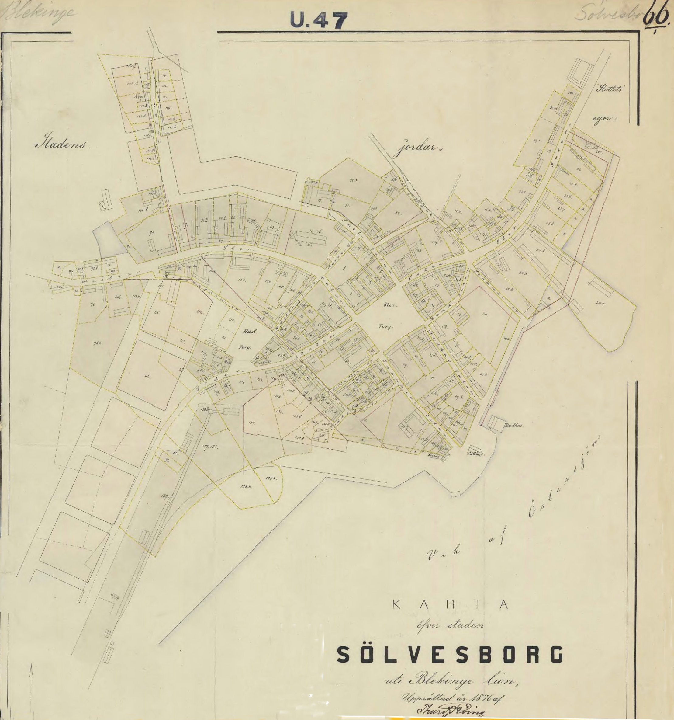 Karta Sölvesborg 1876 - wingrens.se